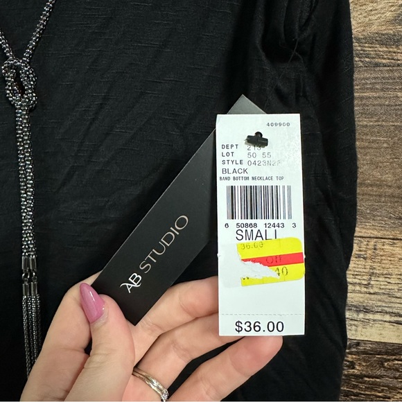 NWT | AB Studio | 2-Piece Set | Black Top with Necklace (size S) - Picture 5 of 5
